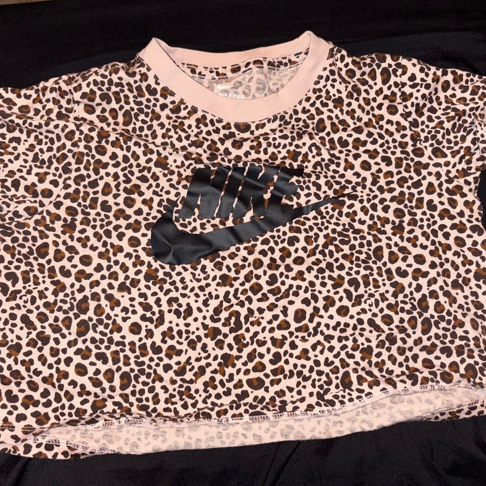 Nike Kids Cheetah Print Tee - Pink and Black